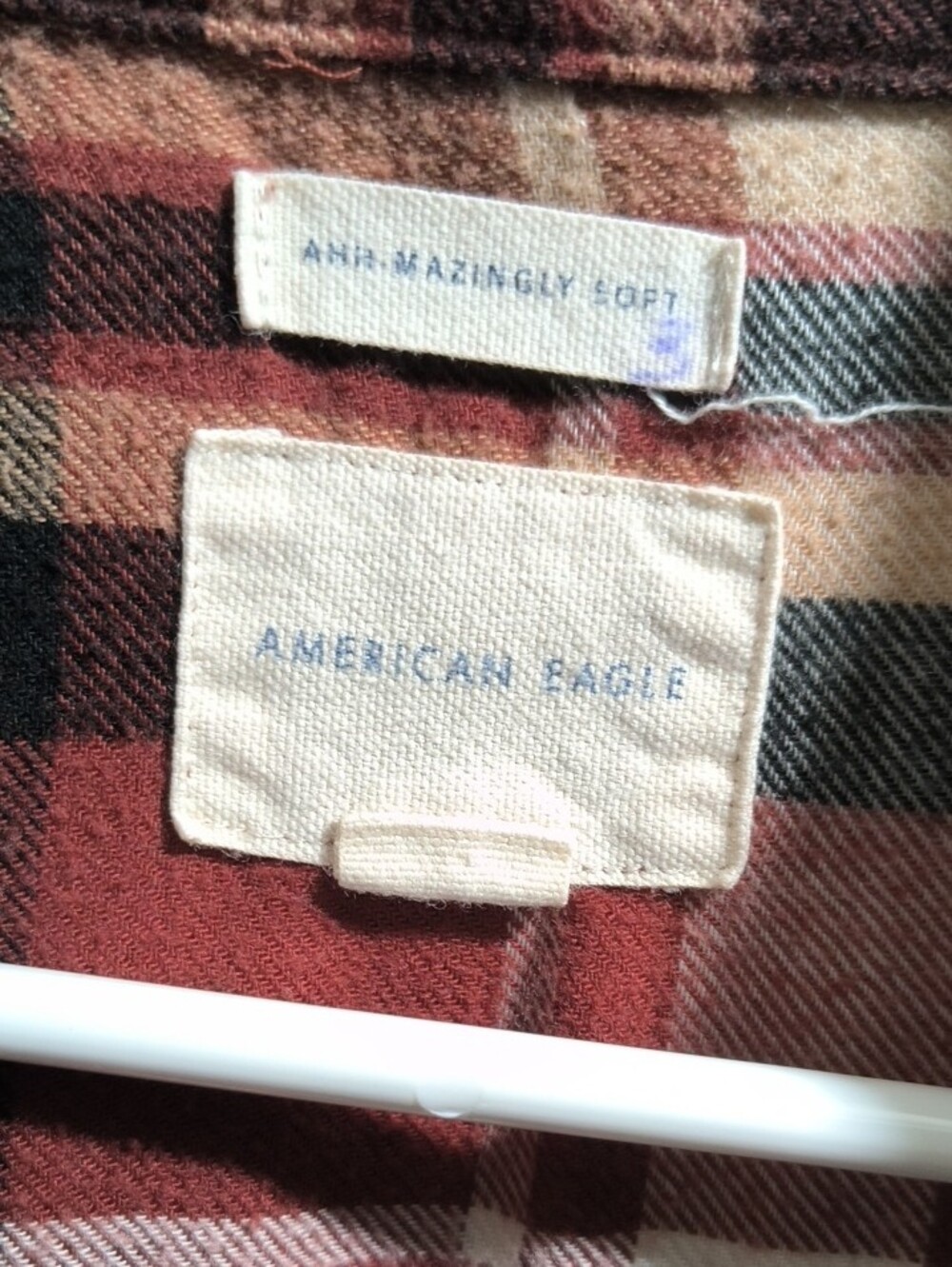 American Eagle Outfitters Burgundy Plaid Button-Up Top - Picture 2 of 4
